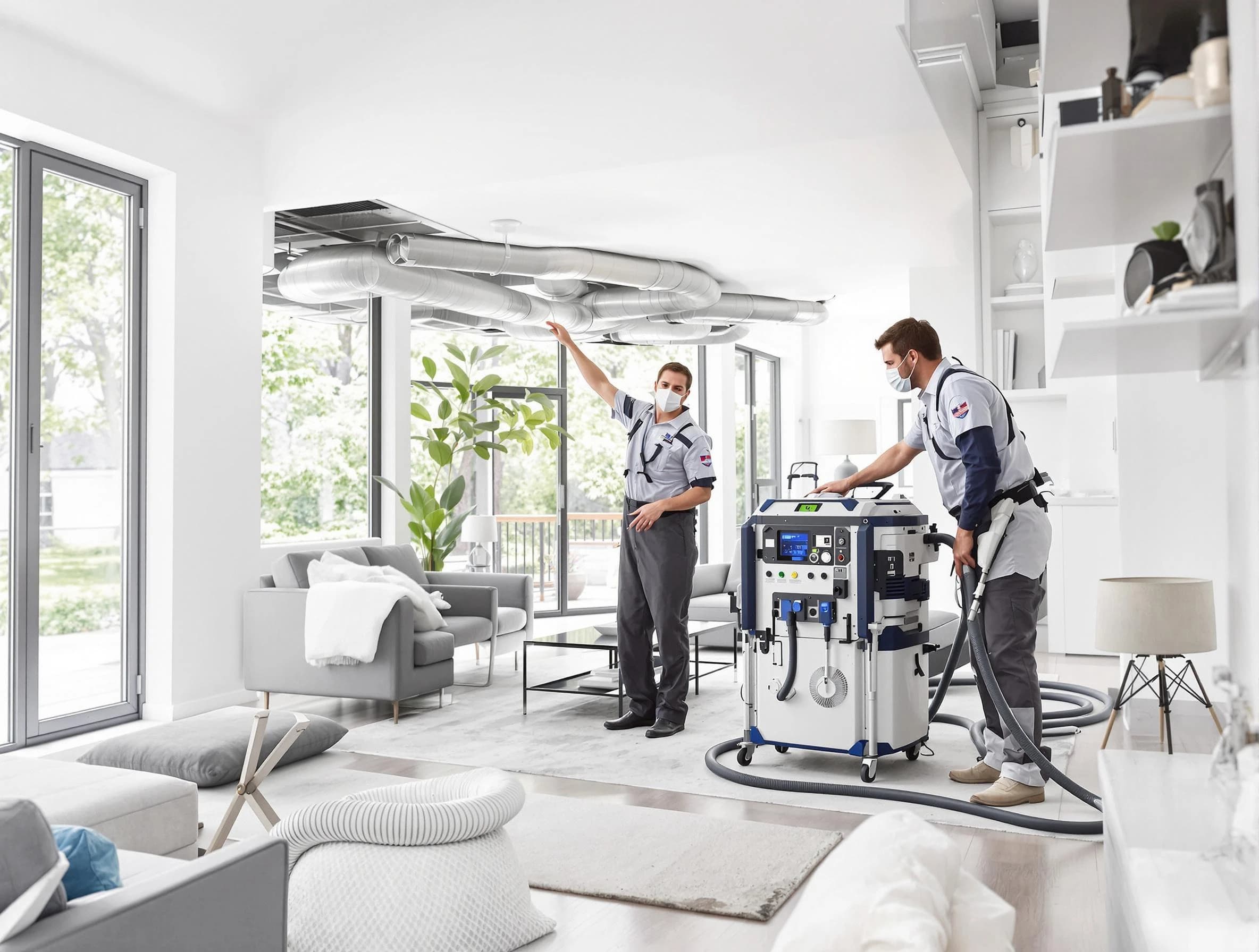 Tuckahoe Air Duct Cleaning professional conducting pure air duct cleaning with state-of-the-art equipment in Tuckahoe