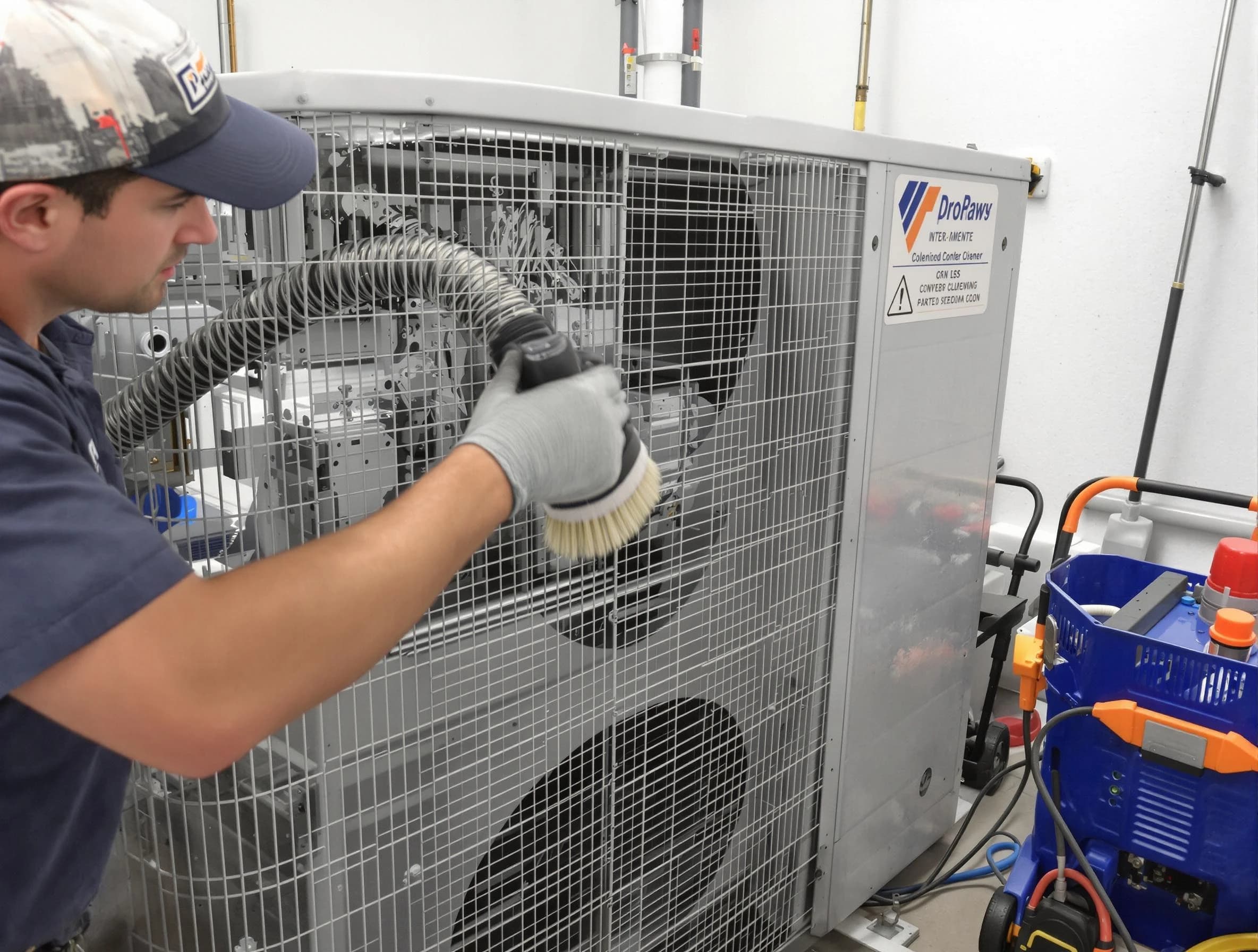 Tuckahoe Air Duct Cleaning specialist performing precision AC coil cleaning for improved system performance in Tuckahoe