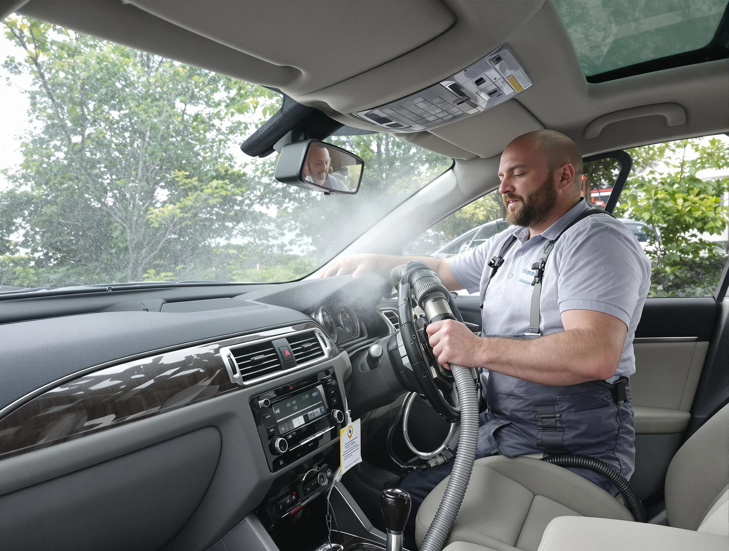 Tuckahoe Air Duct Cleaning specialist performing professional car duct cleaning in Tuckahoe